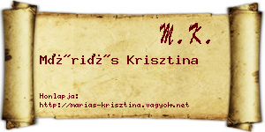 Máriás Krisztina névjegykártya
